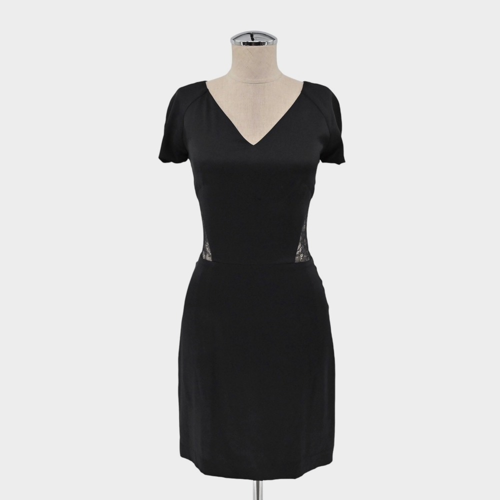 BARNEYS NEW YORK Lace Silk Dress Sz 2 CO OP Black Cocktail Date Night Romantic